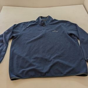 Eddie Bauer Soft Waffle Knit 1/4 Zip Blue Thermal Pullover Mens Sz XXL.